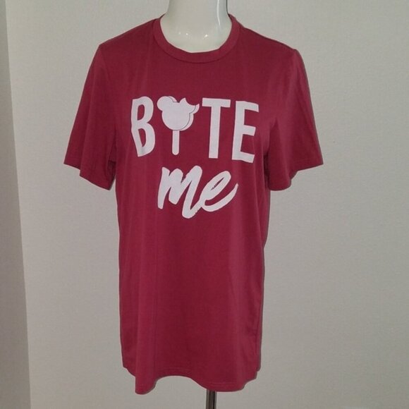 BITE ME Mickey Mouse Ice Cream Bar Shirt Tee Large Rose Pink Tickled Teal Disney - Picture 1 of 6